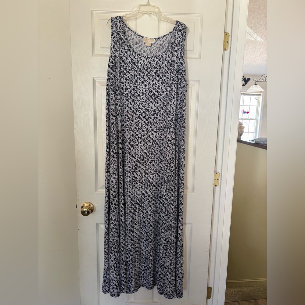 Michael Kors Black & White Geometric Maxi Dress